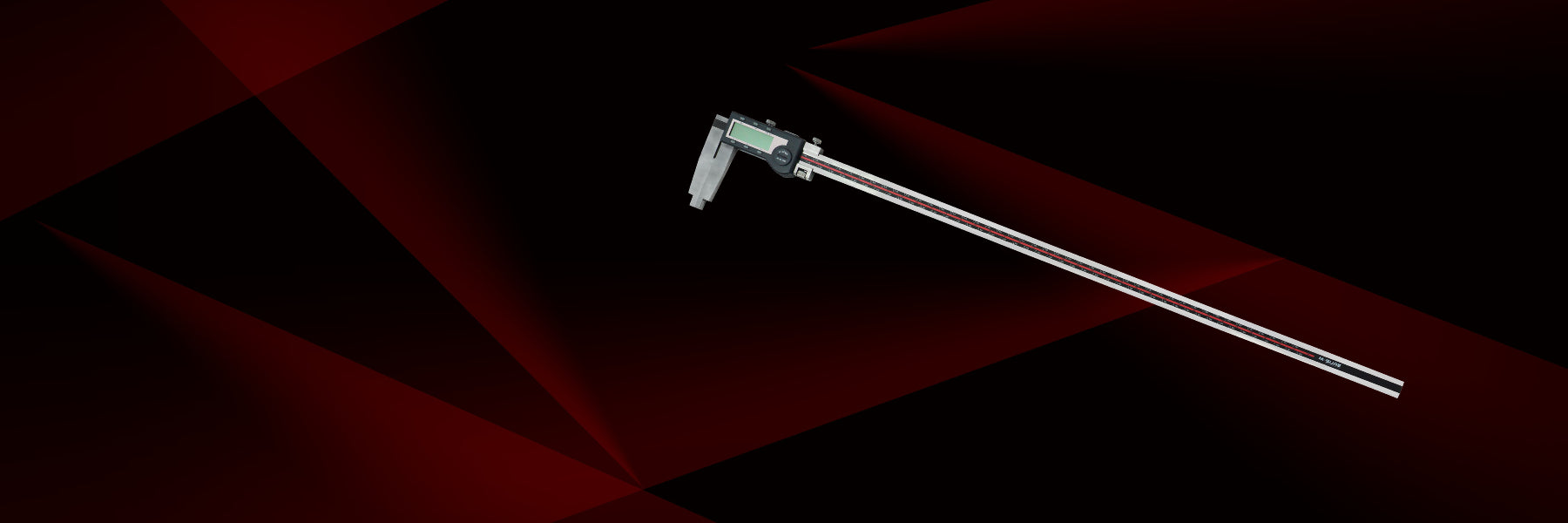M-SURE 1000mm digital caliper against a black and red background