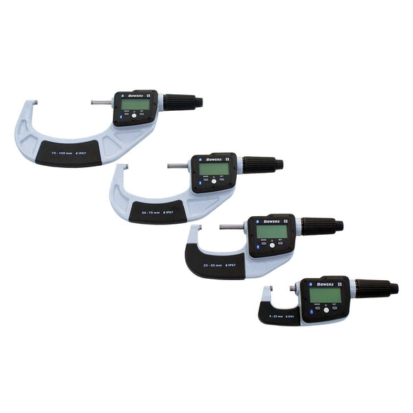 Bowers 0-100mm Digital Micrometer Set - IP67 - Bluetooth