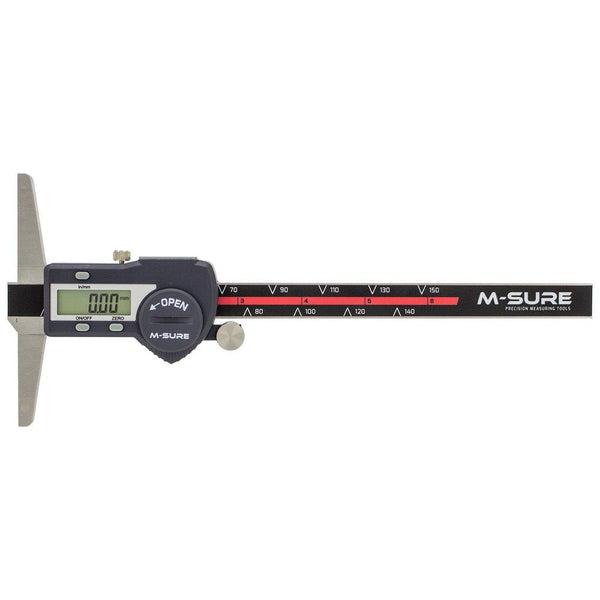 M-SURE MS-542-150 Digital Depth Gauge with Hook 0-150mm (0-6 inch) MS-542 Series