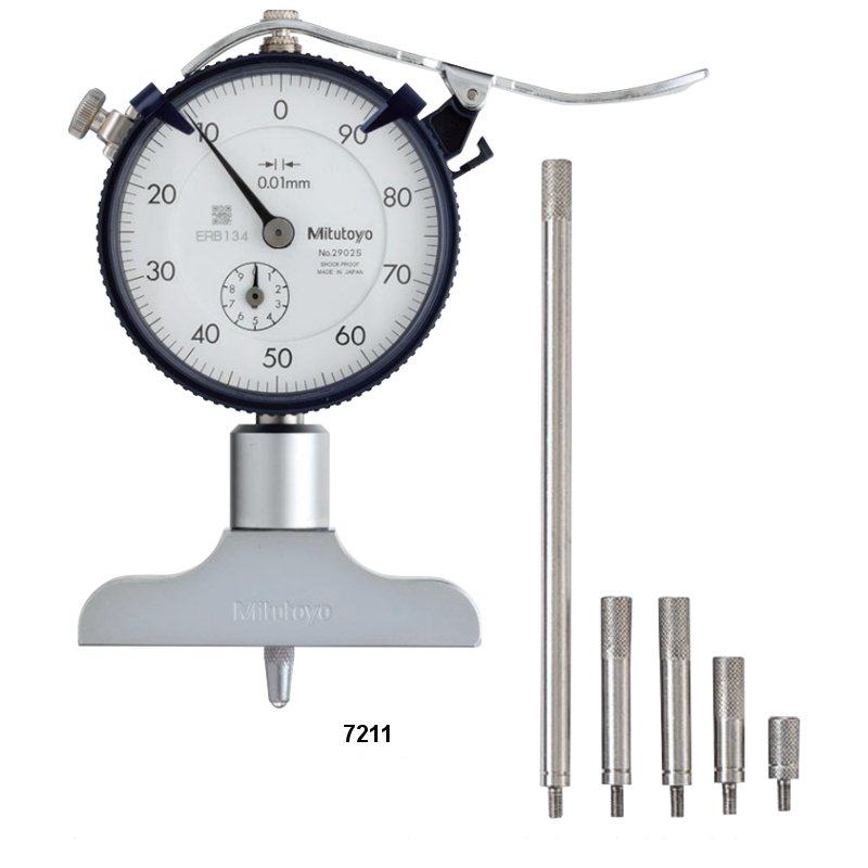 Mitutoyo Dial Rod Depth Gauge '+/-0.015mm Accuracy | 0-200mm Range ...
