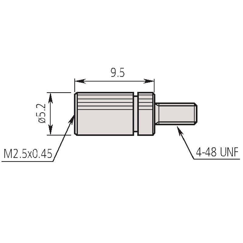 Mitutoyo Adapter Indicator Contact Point 4-48 UNF to M2 5x0 45 21AAA01 ...