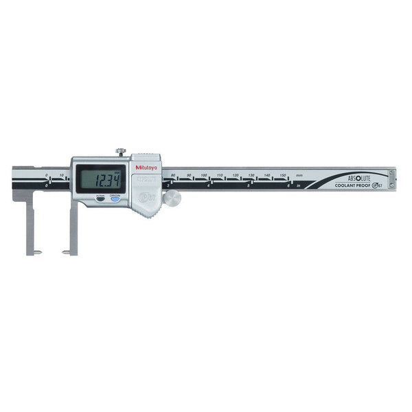 Mitutoyo Digital ABS Neck Point Jaw Caliper Inch/Metric 0-6" IP67 Thumb Roller 573-752-20