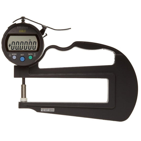 Mitutoyo ABS Digital Thickness Gauge Inch/Metric 0-0.4" 0.0005" 4.72" Throat 547-320S