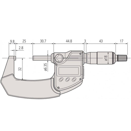 Mitutoyo External Digital Micrometer '+/-0.001mm Accuracy | 25-50mm (1 ...