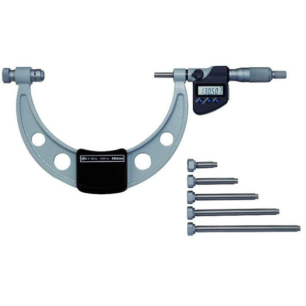 Mitutoyo Digital Micrometer Interchangeable Anvil 0-150mm IP65 incl. 6 Anvils 340-251-30