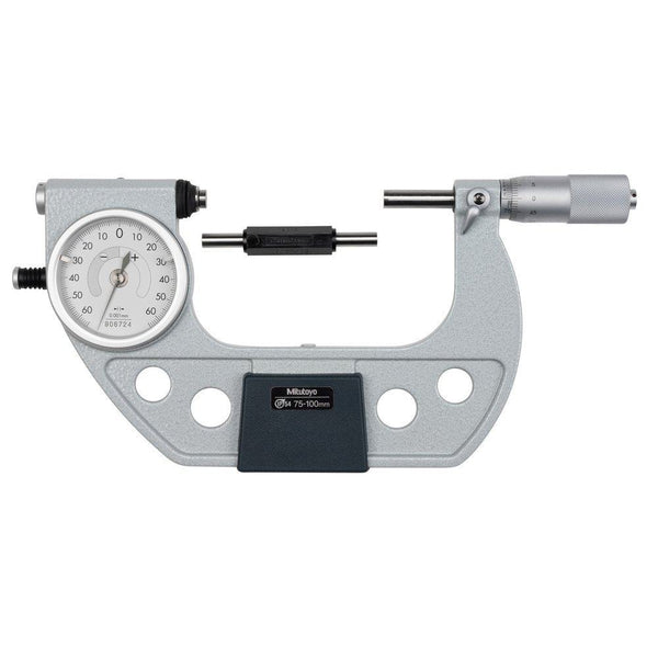 Mitutoyo Indicating Micrometer with Button Left 75-100mm 510-124