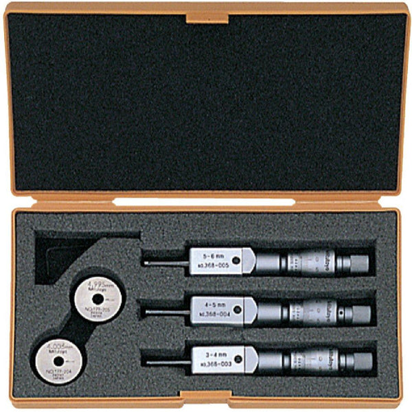 Mitutoyo 2-Point Internal Micrometer Holtest Set 3-6mm (3 pcs.) 368-907