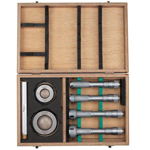Mitutoyo 3-Point Internal Micrometer Holtest Set 0.8-2" (4 pcs.) Economy Set 368-996