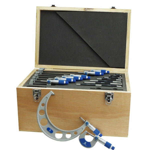 Moore and Wright 0-200mm Metric External Micrometer set MW215-04BL