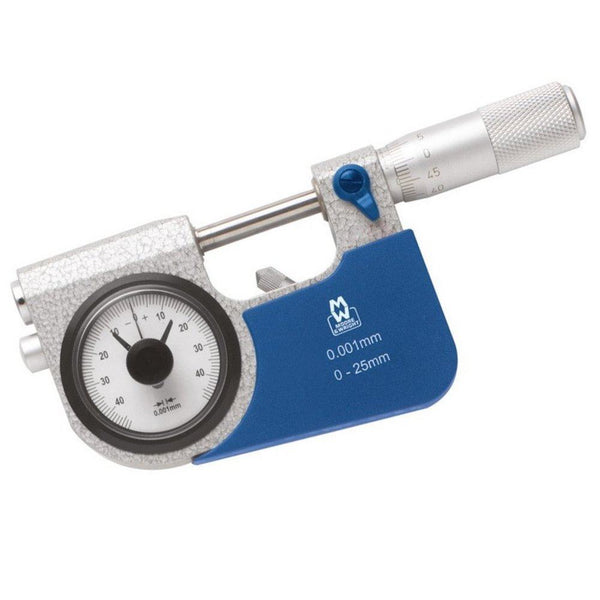 Moore and Wright 0-25mm Analogue Indicating Snap Micrometer
