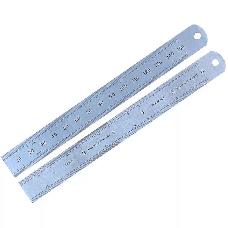 Moore and Wright 150mm METRIC ONLY Engineers Rules 19mm wide ER306F ...