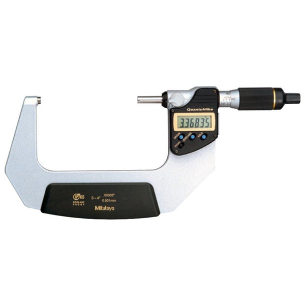 75-100mm (3-4") Mitutoyo 293-183 QuantuMike Micrometer SPC IP65 - Ratchet Thimble